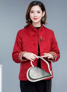 过年红色国风棉服女2026冬季新款宽松显瘦休闲风保暖棉衣外套短款