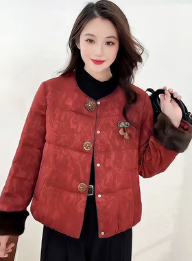 2025新款爆款冬季高级感唐装显年轻款棉袄新中式国风红色棉服外套