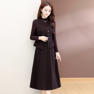 2025春秋新款时尚套装女气质减龄显瘦洋气减龄马甲连衣裙两件套潮