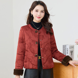 时尚 短款 宽松休闲保暖外套潮 新品 国风轻薄羽绒棉服女2025年冬季