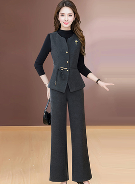 2025春秋新款御姐风穿搭套装女气质减龄显瘦洋气马甲裤子三件件套