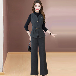 2025春秋新款御姐风穿搭套装女气质减龄显瘦洋气马甲裤子三件件套