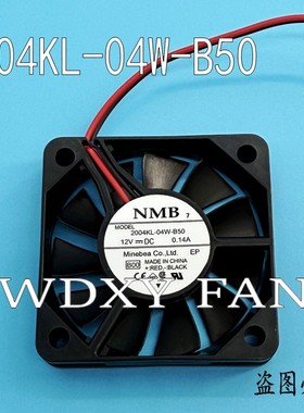 原装NMB 2004KL-04W-B50 12V 0.14A 5CM 双滚珠轴承散热风扇2线
