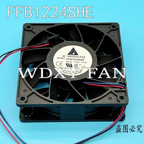 全新台达12038 FFB1224EHE 24V 1.20A双滚珠大风量变频器风扇12CM