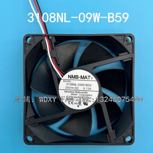 全新NMB 3108NL-09W-B59 20V 0.13A 8020 现货变频器散热风扇