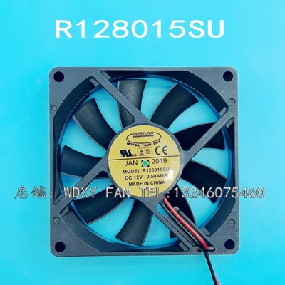 R128015SU 全新EVERFLOW 8015 12V 0.50Amp 8CM 机箱散热风扇风机