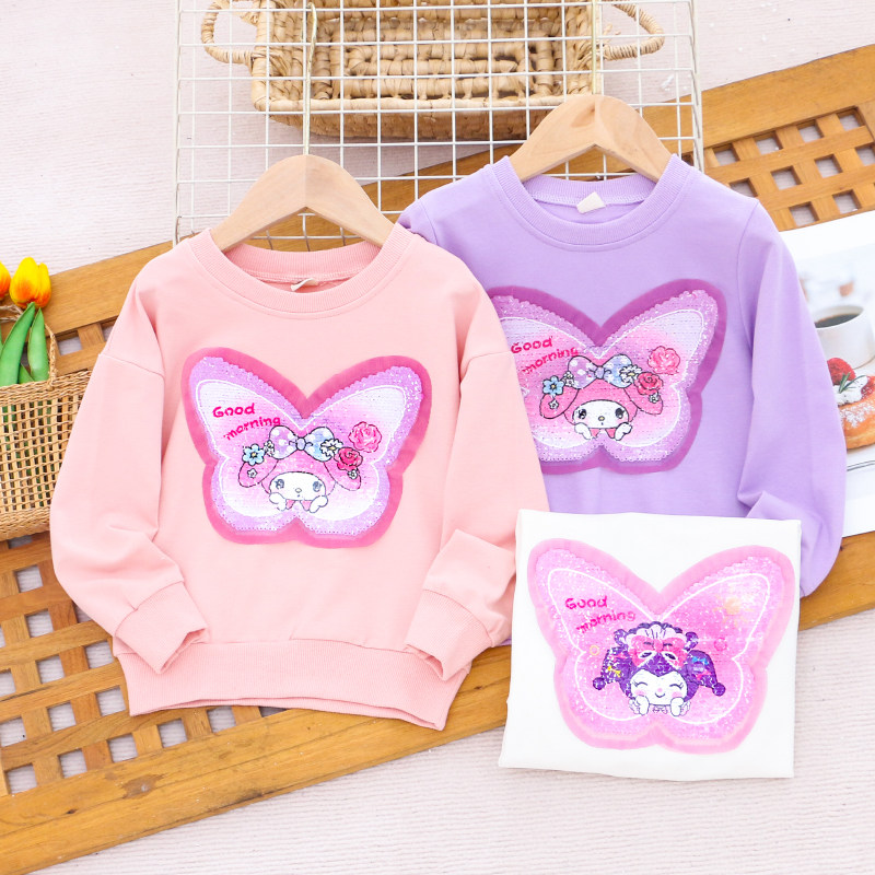 女童纯棉变色亮片卫衣 26春秋儿童宝宝小女孩洋气变脸t恤长袖衣服