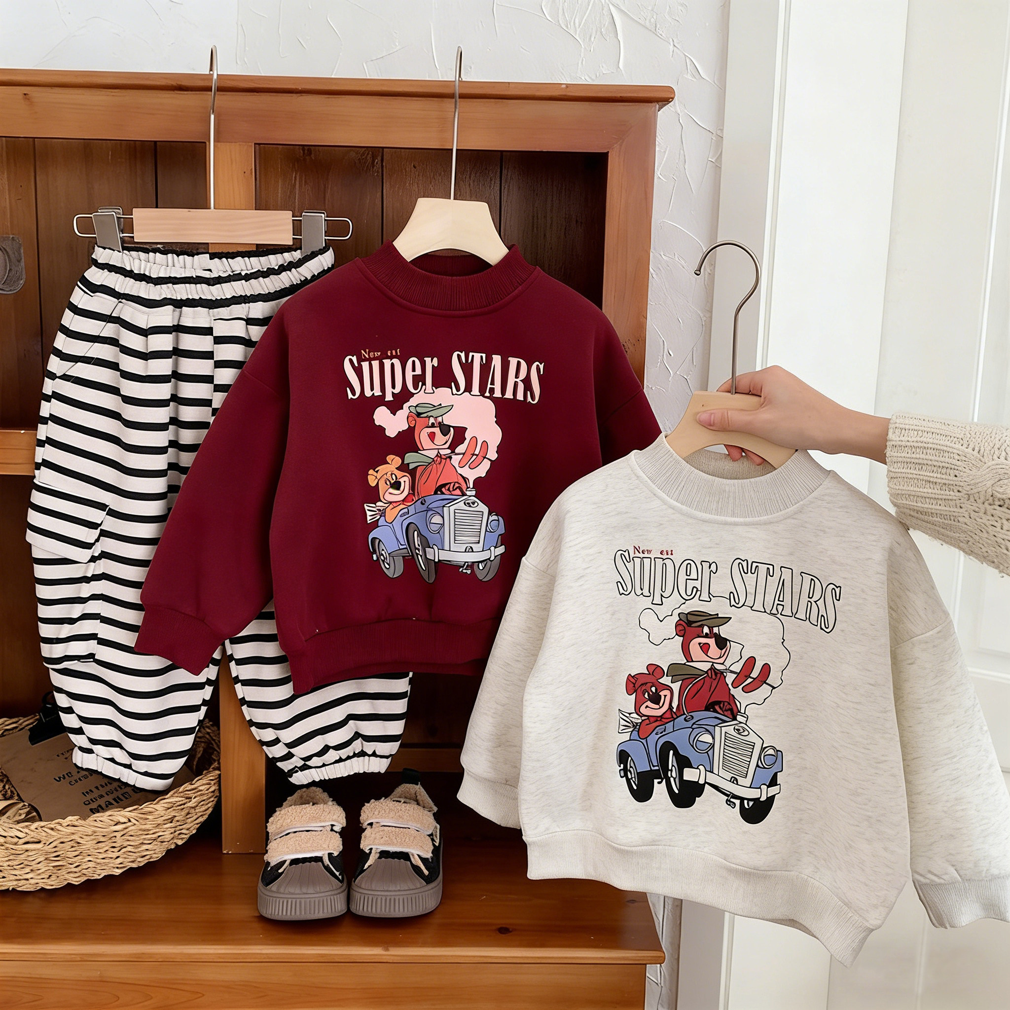 女童男童纯棉卫衣26春秋冬童装儿童小孩宝宝加绒加厚衣服宽松上衣