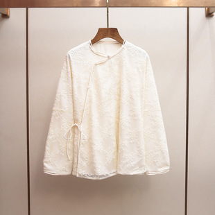 百搭新中式 Gary 新款 春季 斜襟绣花蕾丝拼接 宝藏深圳南油高端女装