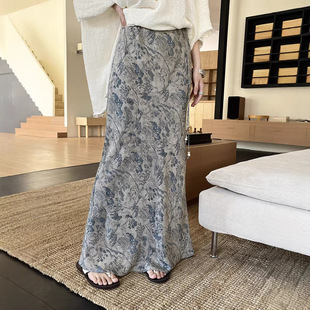 十三行早春上新法式 初打 艺术印花通勤百搭鱼尾系带 宝藏 Gary