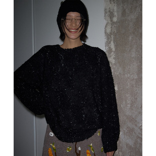 UNITY MODE 圣诞氛围感羊毛闪闪毛衣女冬宽松圆领针织上衣251550