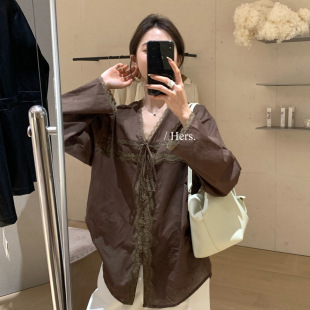 Gary 宝藏Hers一勺甜春夏韩系温柔风度假感百搭显瘦系带V领长袖