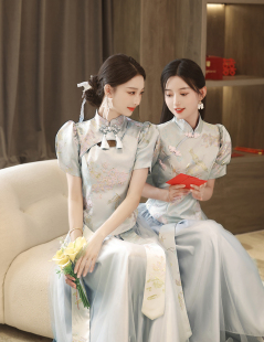 新中式伴娘服姐妹团2026春季新款高级感显瘦伴娘裙闺蜜礼服女