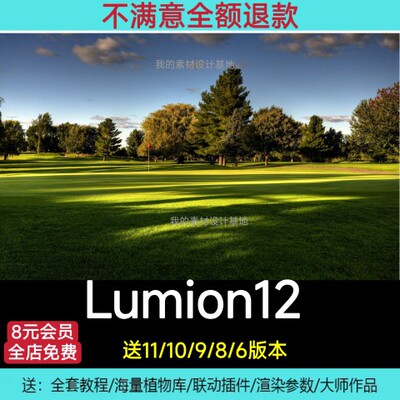 Lumion12/11/10/10.3/9/8/6中文版指导安装送素材教程可仅退款