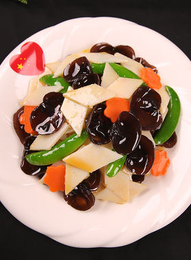 仿真木耳炒山药食品模型