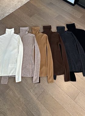 日系秋冬新款韩版宽松显瘦高领针织衫女百搭休闲打底毛衣上衣潮流