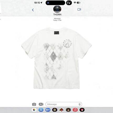 原创设计 菱形格做旧印花短袖 DIAMOND GRID TEE
