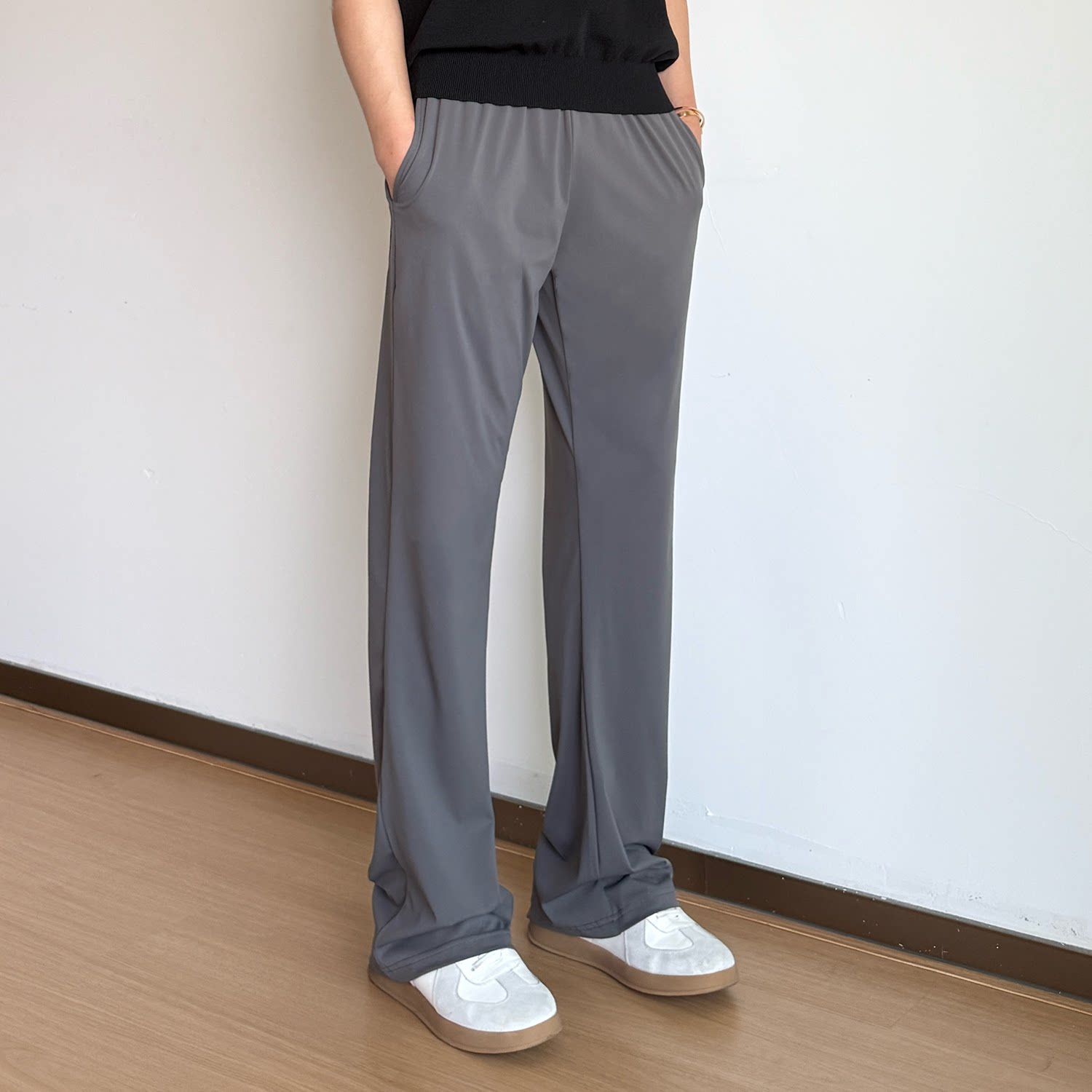 【轻薄凉感】高弹冰皮西裤男lu感休闲运动夏丝微喇通勤透气长裤子