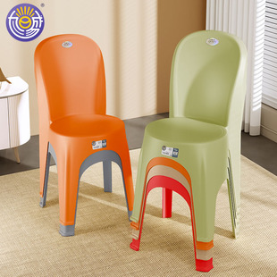 特厚塑料靠背椅北欧简约成人餐椅客厅茶几矮凳家用饭店大排档椅子