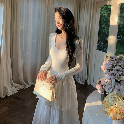 AM NANA秋冬法式打底针织连衣裙温柔风显瘦内搭仙女裙绝美长裙子