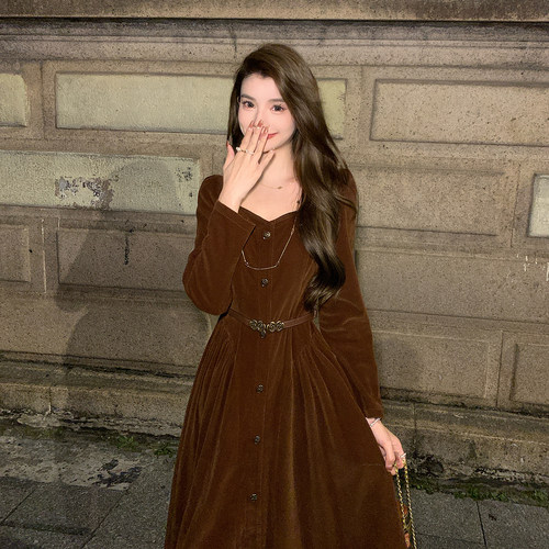 法式复古气质连衣裙女轻奢