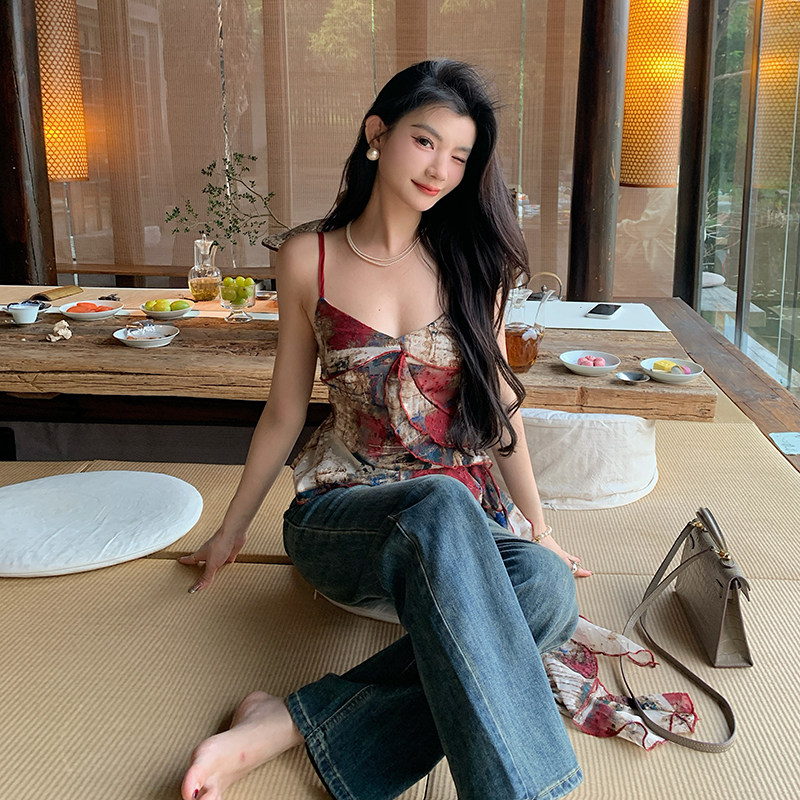 AM NANA复古直筒牛仔裤女夏高腰宽松胖mm梨形身材小个子阔腿裤子