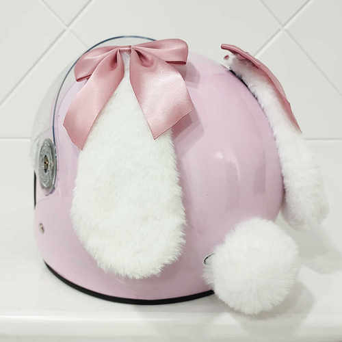 可拆可爱头盔兔耳朵装饰品机车摩托电动车女骑滑雪骑行头盔配饰