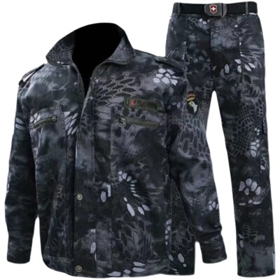 新路黑鹰款迷彩服劳保服多兜耐磨