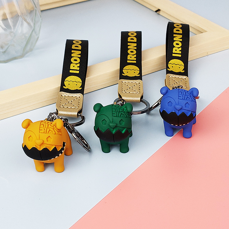 卡通新品机械狗法斗汽车钥匙扣挂件情侣可爱ins钥匙链包包挂饰女