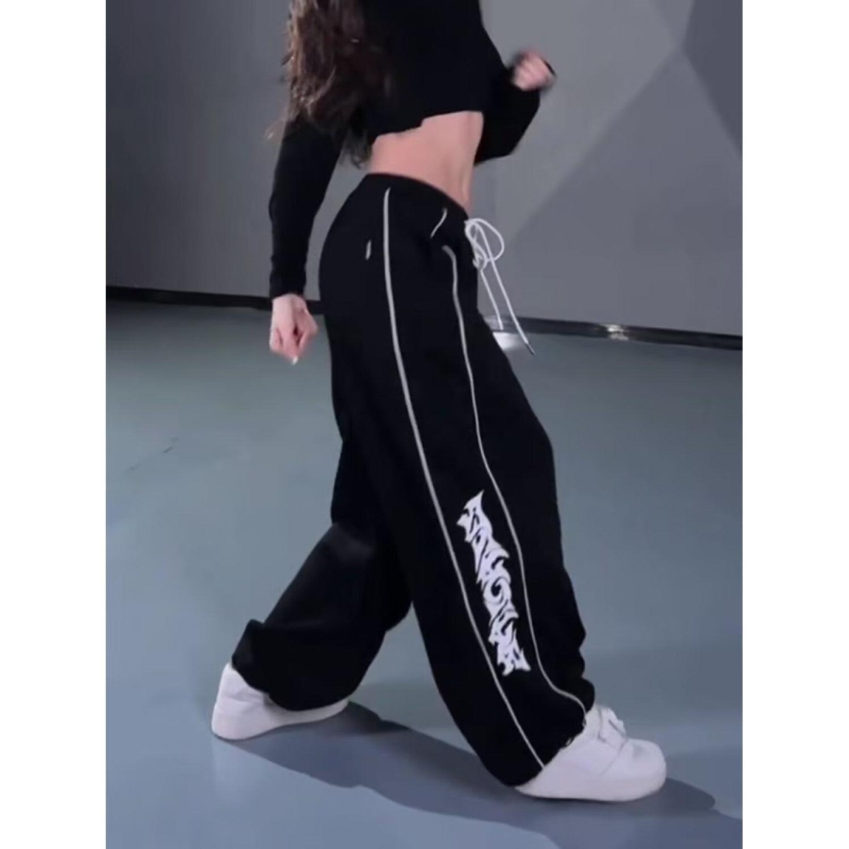 ins爵士街舞潮牌原创紫色嘻哈香蕉长裤春秋季美式辣妹阔腿运动裤,女装/女士精品,休闲裤,淘宝优惠券,粉丝福利购,淘宝优惠卷