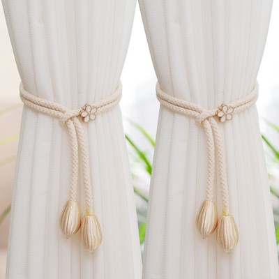 窗帘绑带绑饰扎束带捆绑绳简约纱帘门帘小清新花朵窗帘扣K-356
