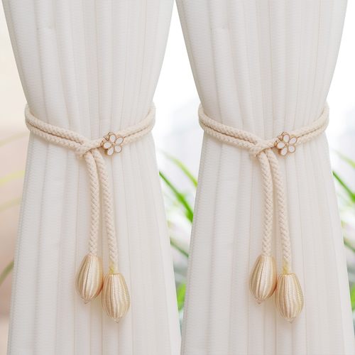 窗帘绑带绑饰扎束带捆绑绳简约纱帘门帘小清新花朵窗帘扣K-356