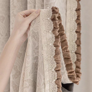 饰品M 轻奢珍珠家纺立边拼接蕾丝家用装 1029 法式 窗帘花边辅料新款