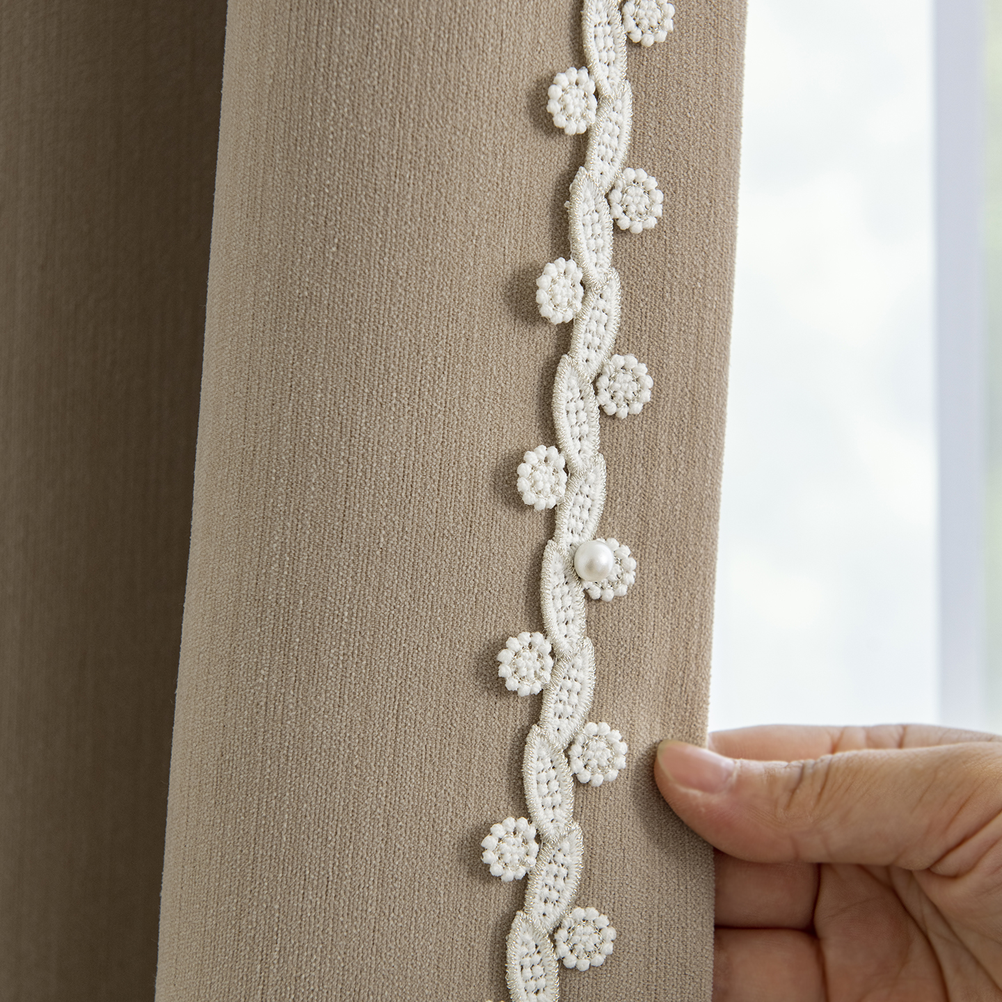 窗帘花边法式赫本风小香风窗纱幔头拼接水溶边抱枕桌布辅料M-968