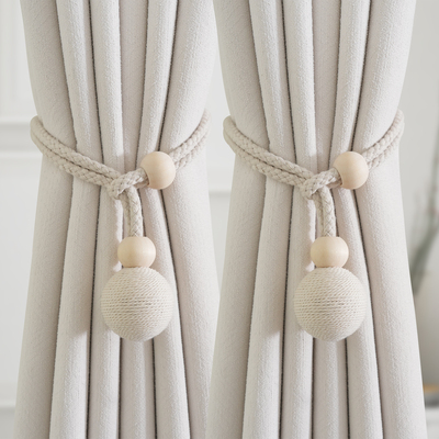 窗帘绑带一对装简约轻奢棉绳纱帘捆绑束创意磁吸窗帘扣K-363