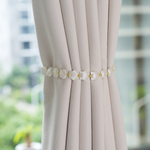 贝壳珍珠形状窗帘绑带轻奢