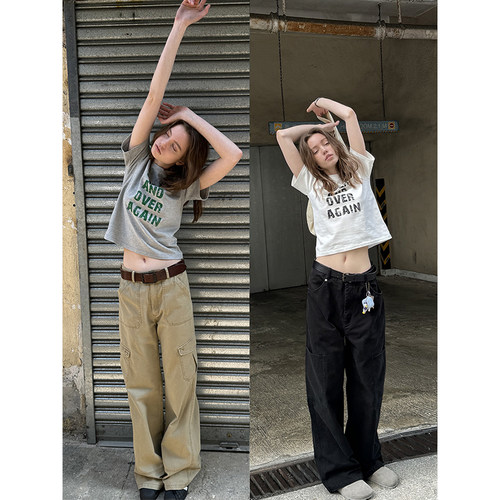 UNRETRO复古甜辣修身正肩短袖T恤