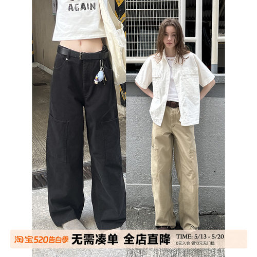 UNRETRO美式复古直筒休闲工装裤