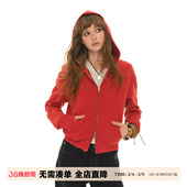 外套女秋运动长袖 复古新年红色短款 拉链卫衣 360G重磅美式 UNRETRO