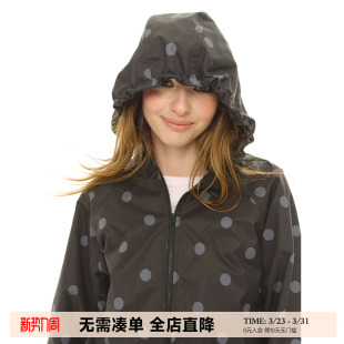 宽松连帽冲锋衣夹克 外套女秋季 UNRETRO 复古波点印花户外运动短款