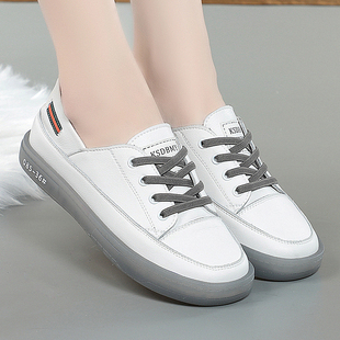 意尔康2026春季新款女单鞋正品真皮女鞋时尚休闲运动小白鞋牛皮鞋
