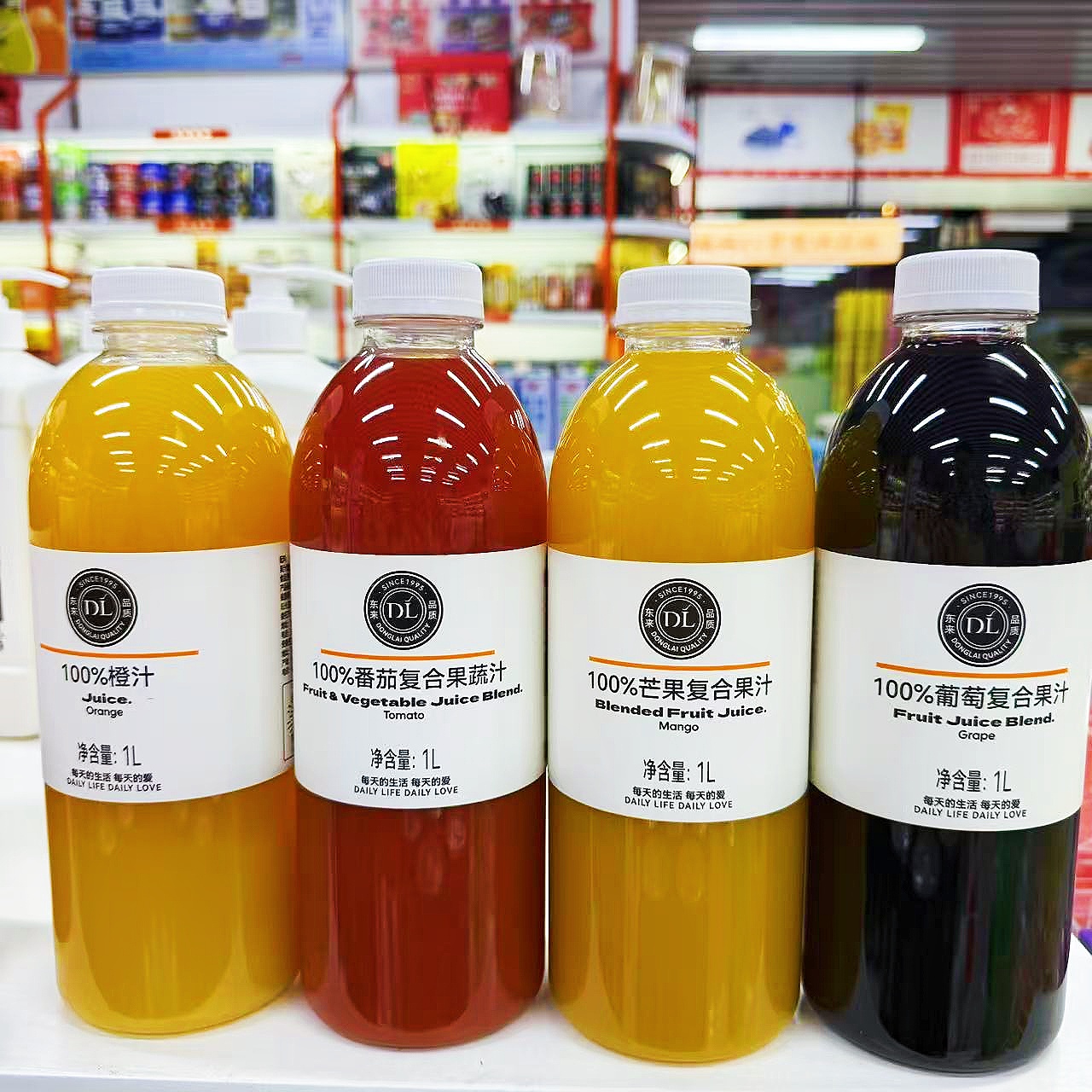胖东来果汁芒果复合汁100%橙汁水蜜桃葡萄汁番果蔬汁