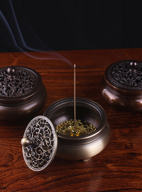 纯铜仿古风摆件熏香炉