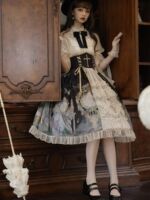 Butterfly in the Sky Original Lolita Elegant CLA shirt +SK skirt Retro elegant lace Lolita set thumbnail 6