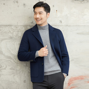 2025新款双面羊绒大衣男短款西装商务休闲100%羊毛呢子外套风衣