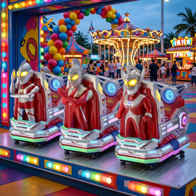 新款投币奥特曼摇摇车小孩电动商用商场玩具宝宝家用游乐场摇摆机