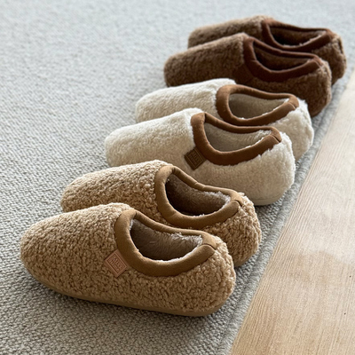 毛毛绒保暖包跟棉拖鞋女款秋冬季室内家居用厚底男士家用防滑棉鞋