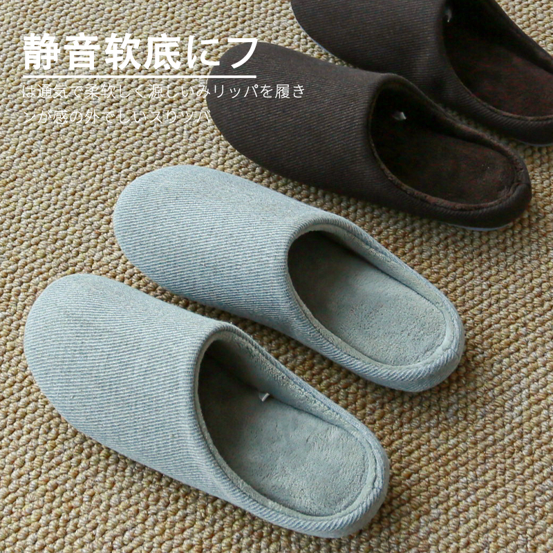 男士家居拖鞋日式家居用室内木地板静音秋冬季包头软底踩屎感防滑