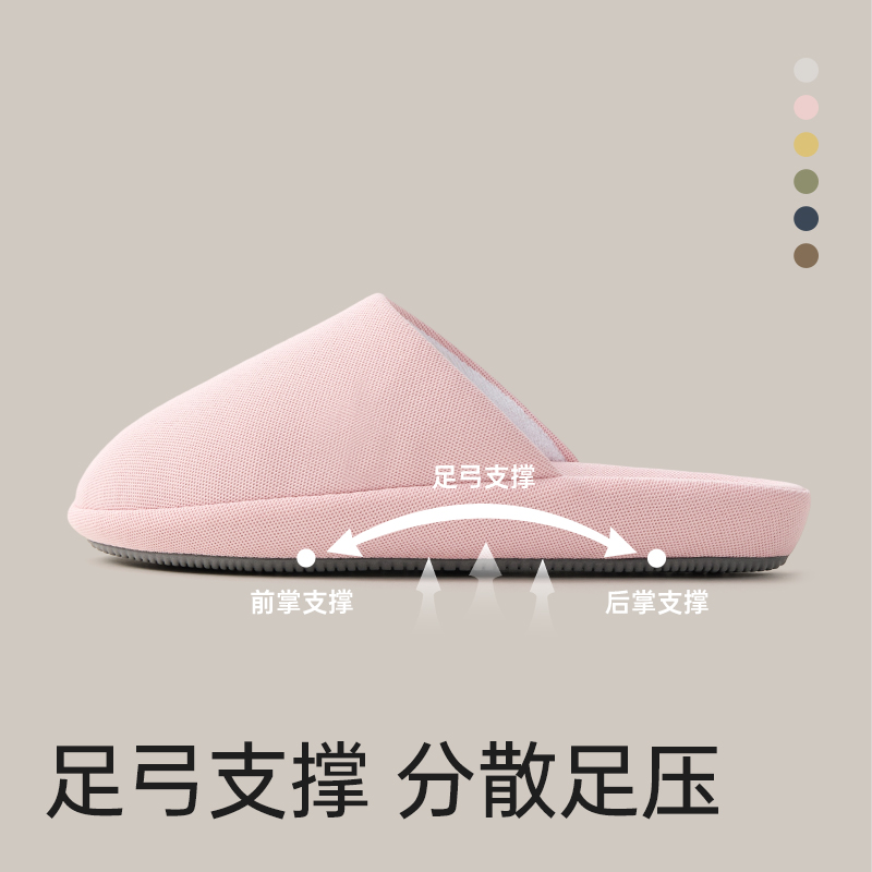足弓支撑棉麻拖鞋女室内家居用扁平足防滑静音透气吸汗四季包头拖,居家布艺,居家亚麻拖鞋,淘宝优惠券,粉丝福利购,淘宝优惠卷