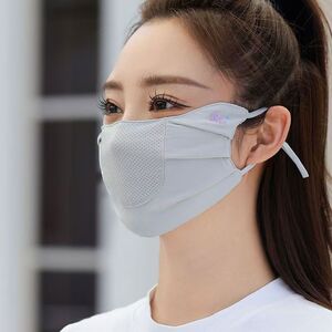 口罩女时尚护眼角透气可爱冰丝夏季薄款防紫外线防晒成人男面罩潮